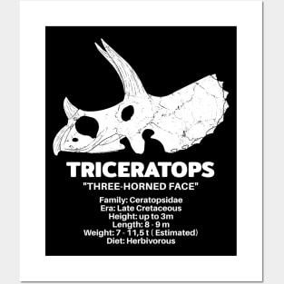 Triceratops Fact Sheet Posters and Art